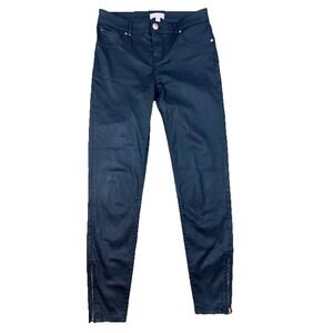 Ted Baker London Sew In Love Sz 28 Wax Coated Denim Skinny Zip Ankle Jean Pants